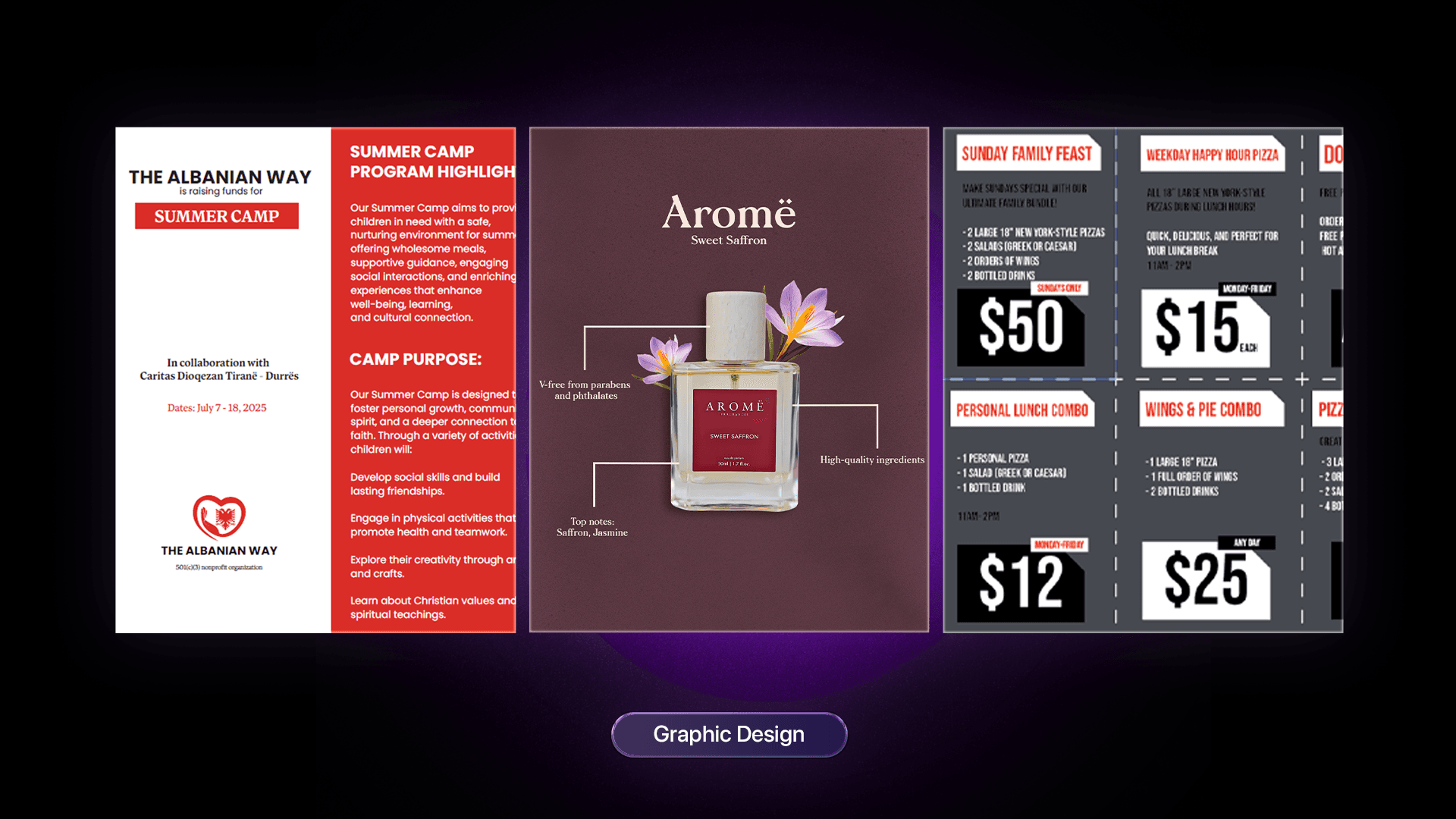 Graphic Design - Brochures, product design, promotional materials